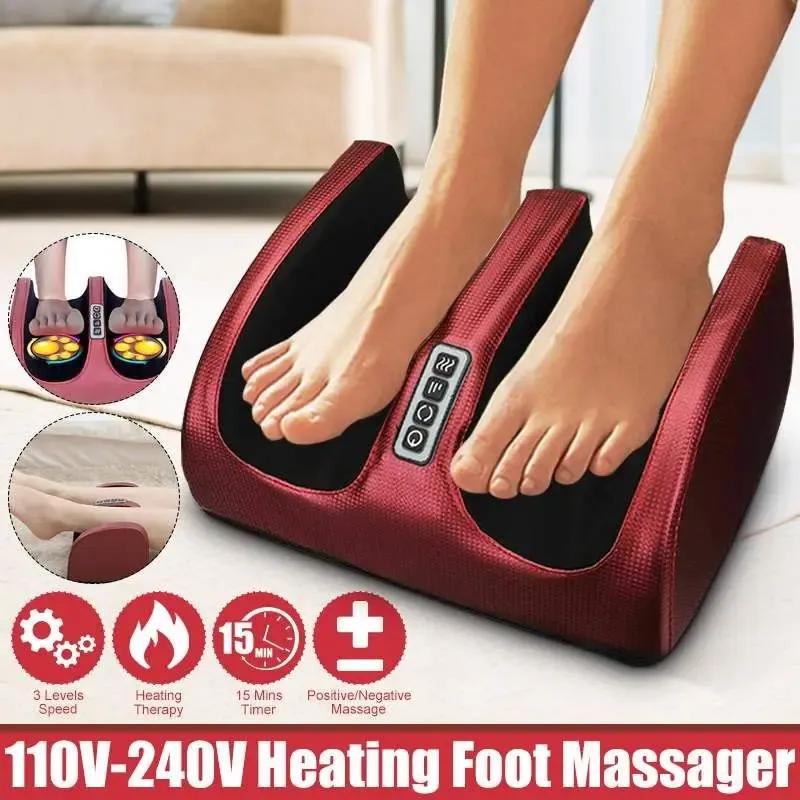 Electric foot massager with heating therapy and hot compression. Designed for relaxation with multiple massage modes, providing comfort at home, office, or during travel.